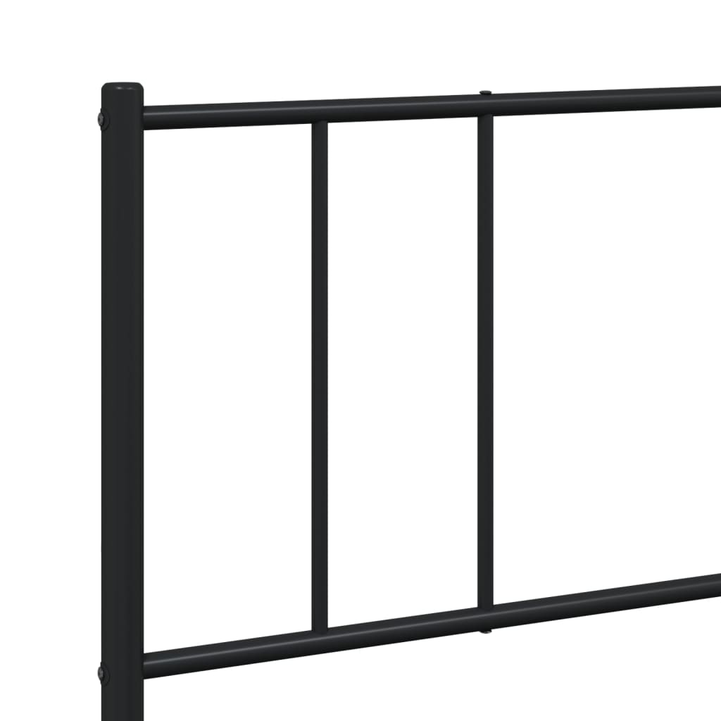 vidaXL Metal Bed Frame without Mattress with Footboard Black 183x213 cm