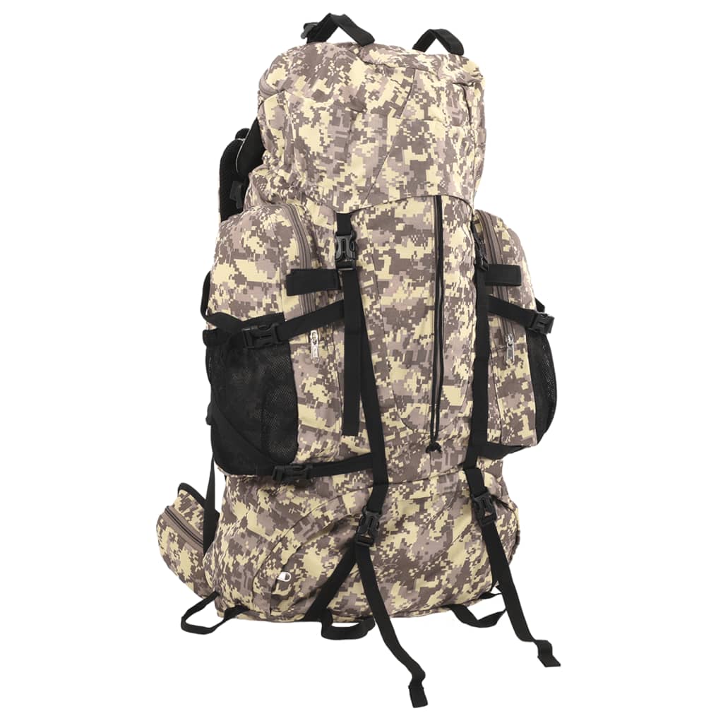 vidaXL Hiking Backpack Camel Brown Camouflage 60 L Oxford Fabric