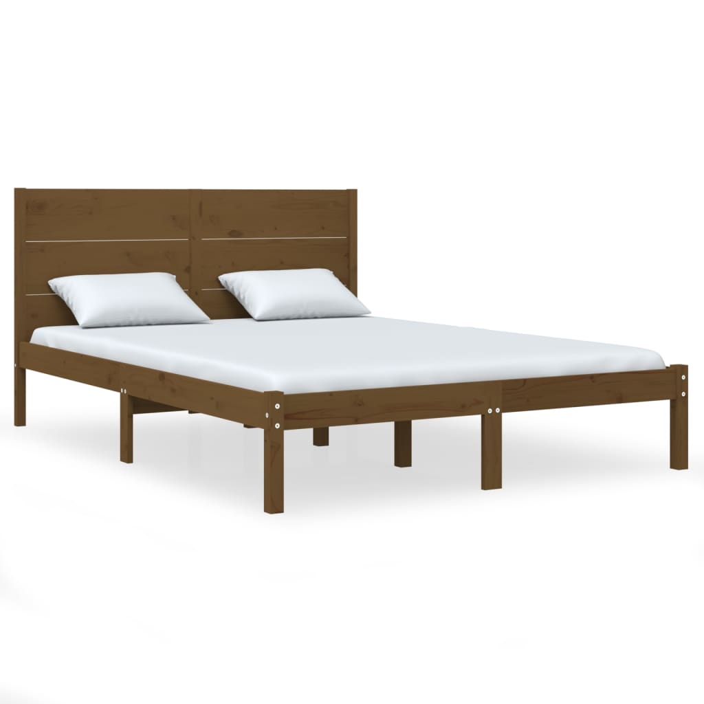 vidaXL Bed Frame without Mattress Honey Brown 120x190 cm Small Double Solid Wood