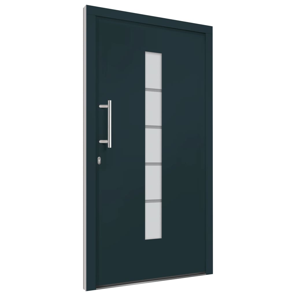 vidaXL Front Door Aluminium and PVC Anthracite 100x200 cm