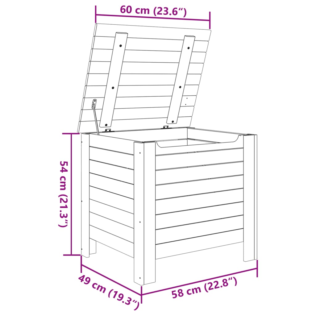 vidaXL Storage Box with Lid RANA White 60x49x54 cm Solid Wood Pine