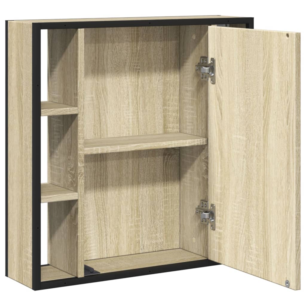 vidaXL Bathroom Mirror Cabinet Sonoma Oak 60x16x60 cm Engineered Wood