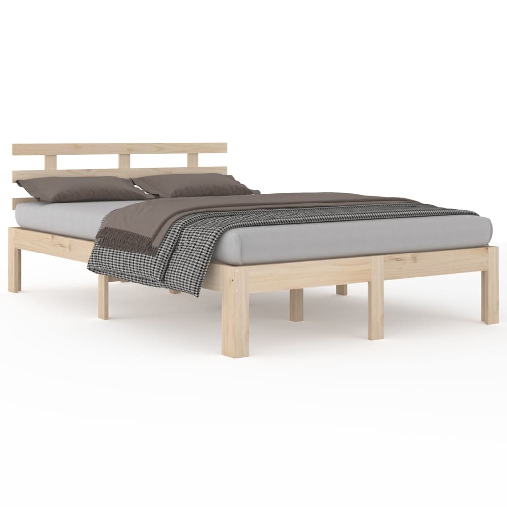 vidaXL Bed Frame without Mattress Solid Wood 140x200 cm