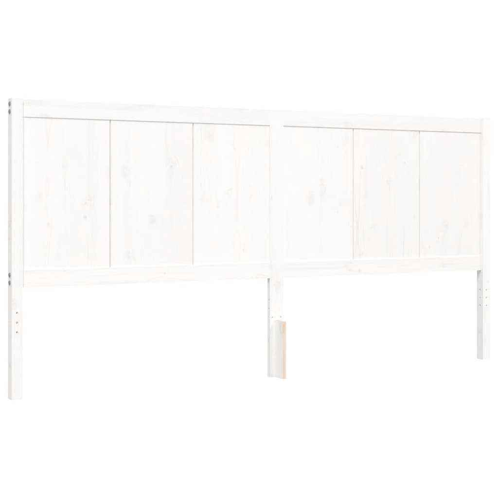 vidaXL Bed Frame without Mattress White Super King Size Solid Wood