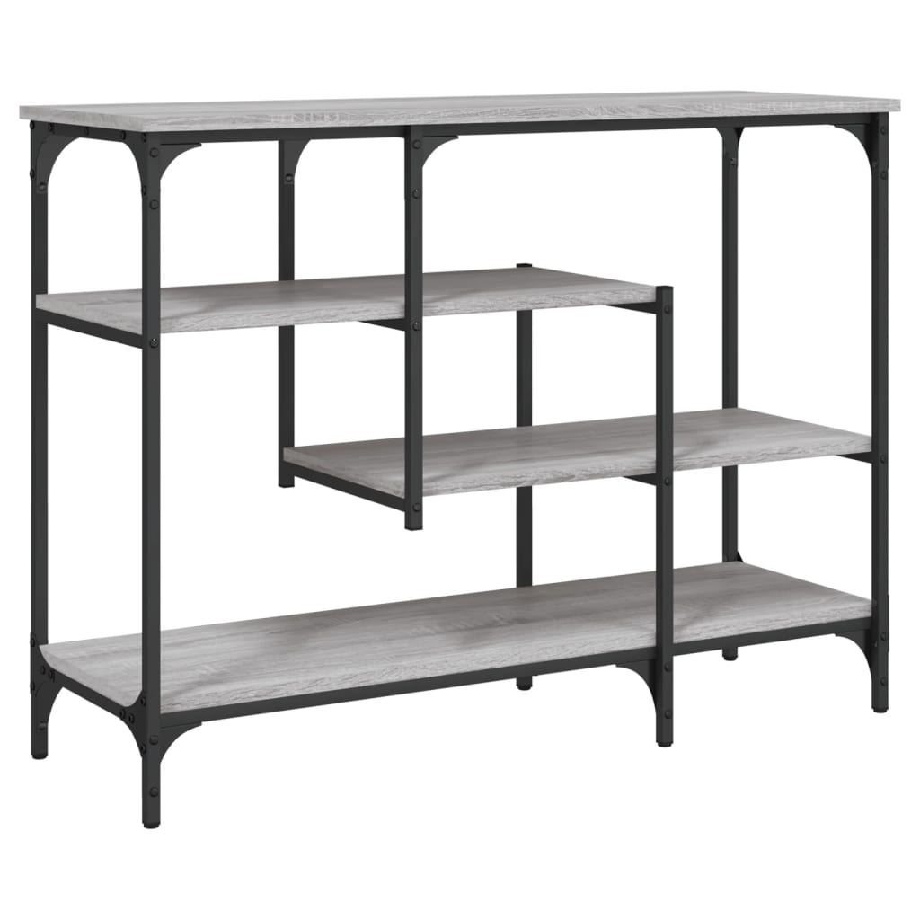 vidaXL Console Table with Shelves Grey Sonoma 100x35x75 cm