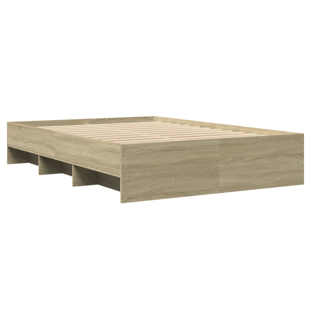 vidaXL Bed Frame without Mattress Sonoma Oak 140x200 cm Engineered Wood