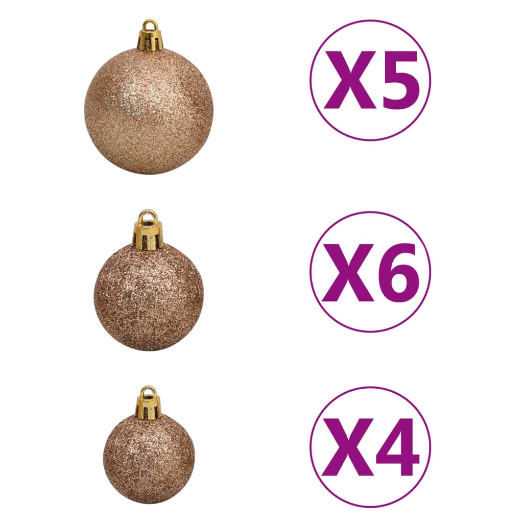 vidaXL Artificial Pre-lit Christmas Tree with Ball Set Pink 120 cm PVC