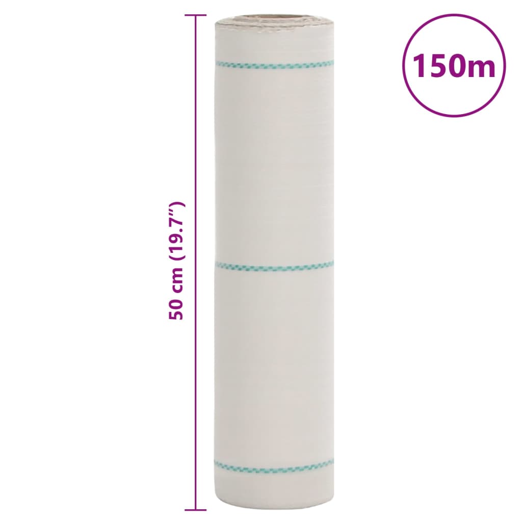 vidaXL Weed Membrane White 0.5x150 m PP