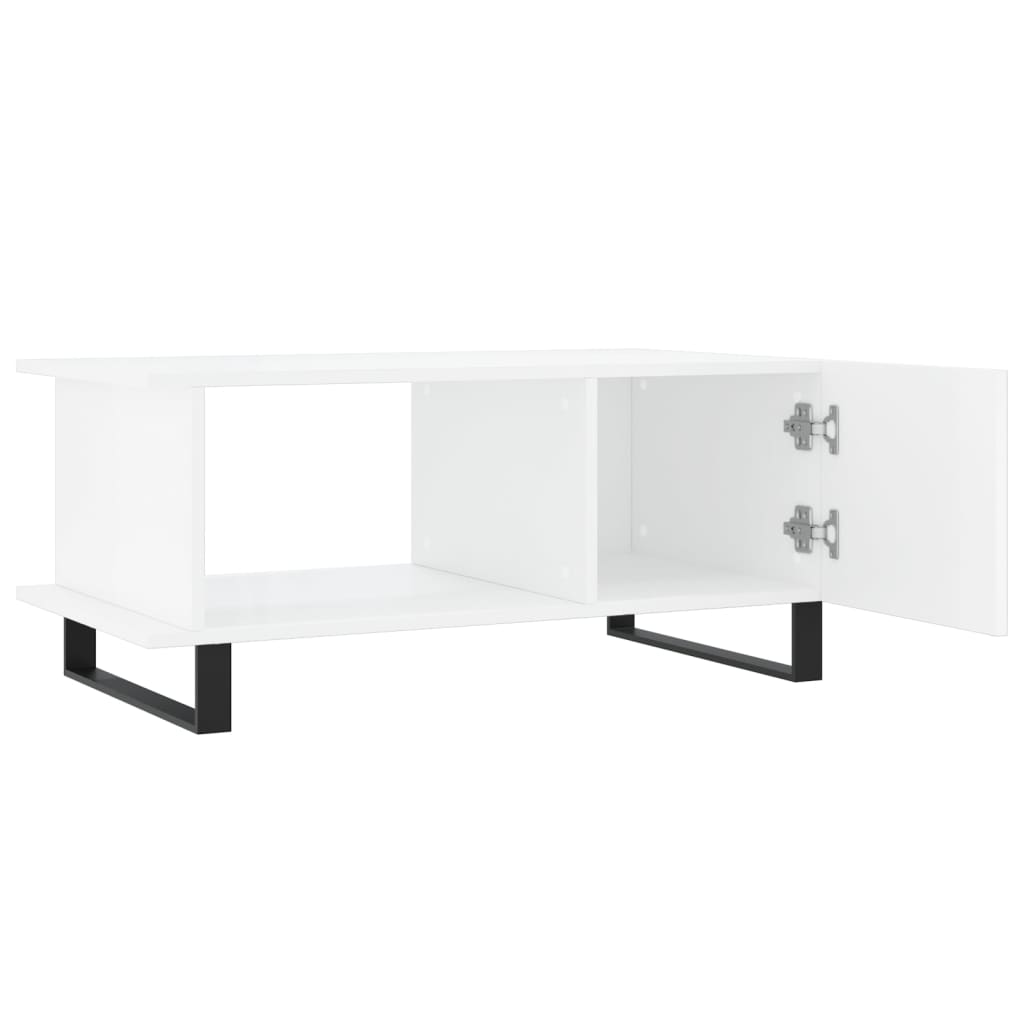 vidaXL Coffee Table High Gloss White 90x50x40 cm Engineered Wood