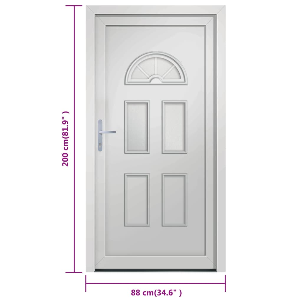 vidaXL Front Door White 88x200 cm PVC