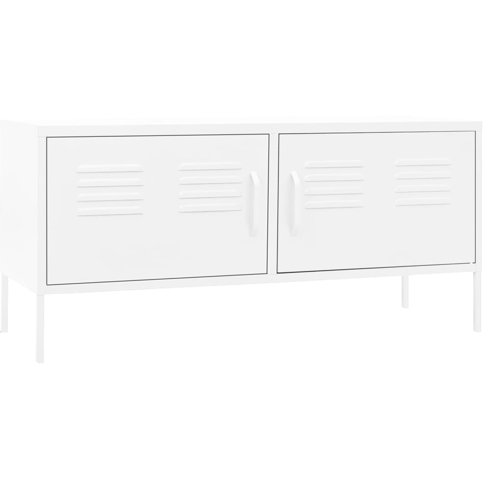 vidaXL TV Cabinet White 105x35x50 cm Steel