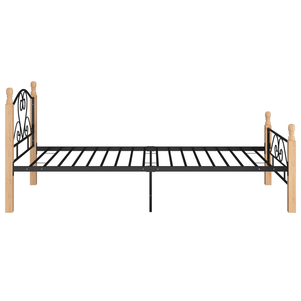 vidaXL Bed Frame without Mattress Black Metal 100x200 cm