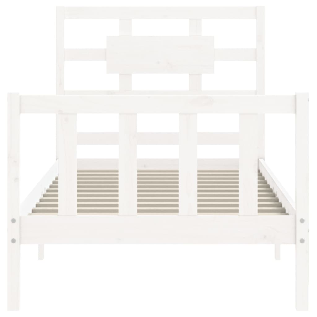 vidaXL Bed Frame without Mattress White 90x200 cm Solid Wood Pine