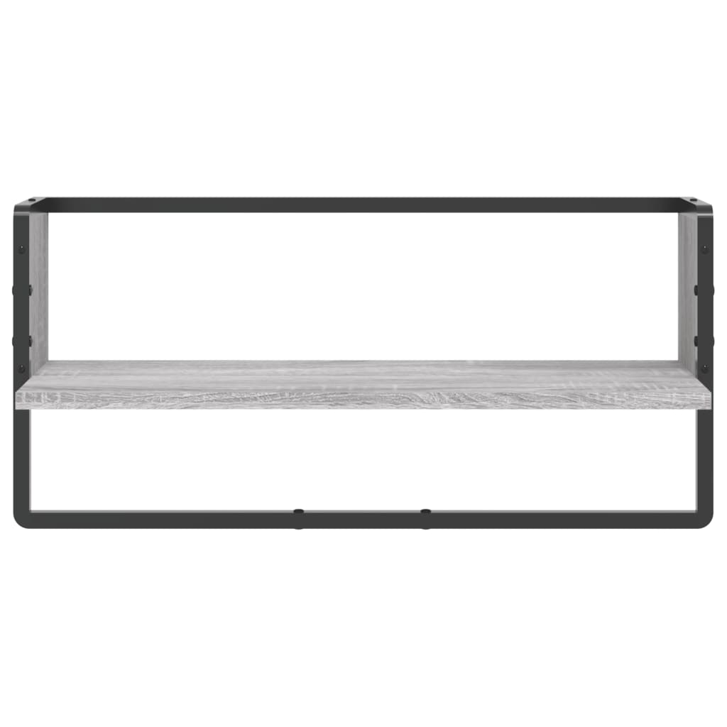 vidaXL Wall Shelf with Bar Grey Sonoma 65x25x30 cm