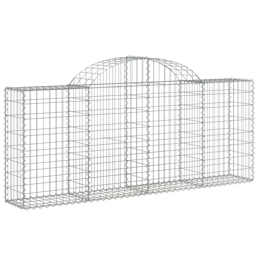 vidaXL Arched Gabion Baskets 11 pcs 200x30x80/100 cm Galvanised Iron