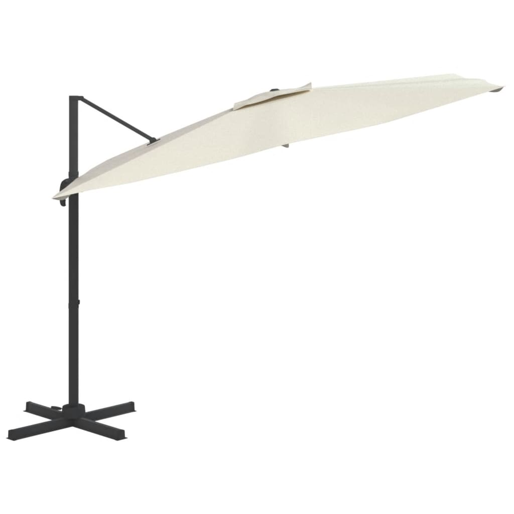 vidaXL Cantilever Garden Parasol with Aluminium Pole Sand White 300x300 cm