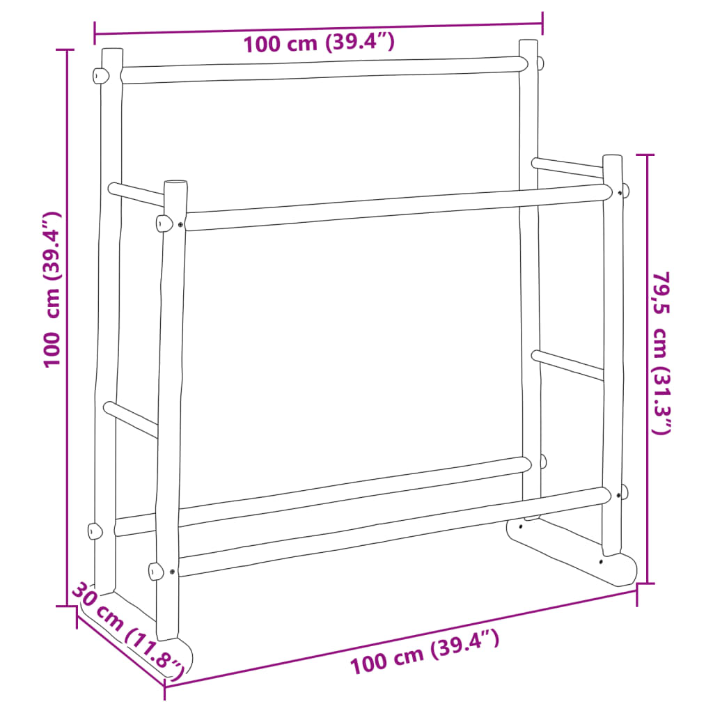 vidaXL Clothes Rack 100x30x100 cm Bamboo