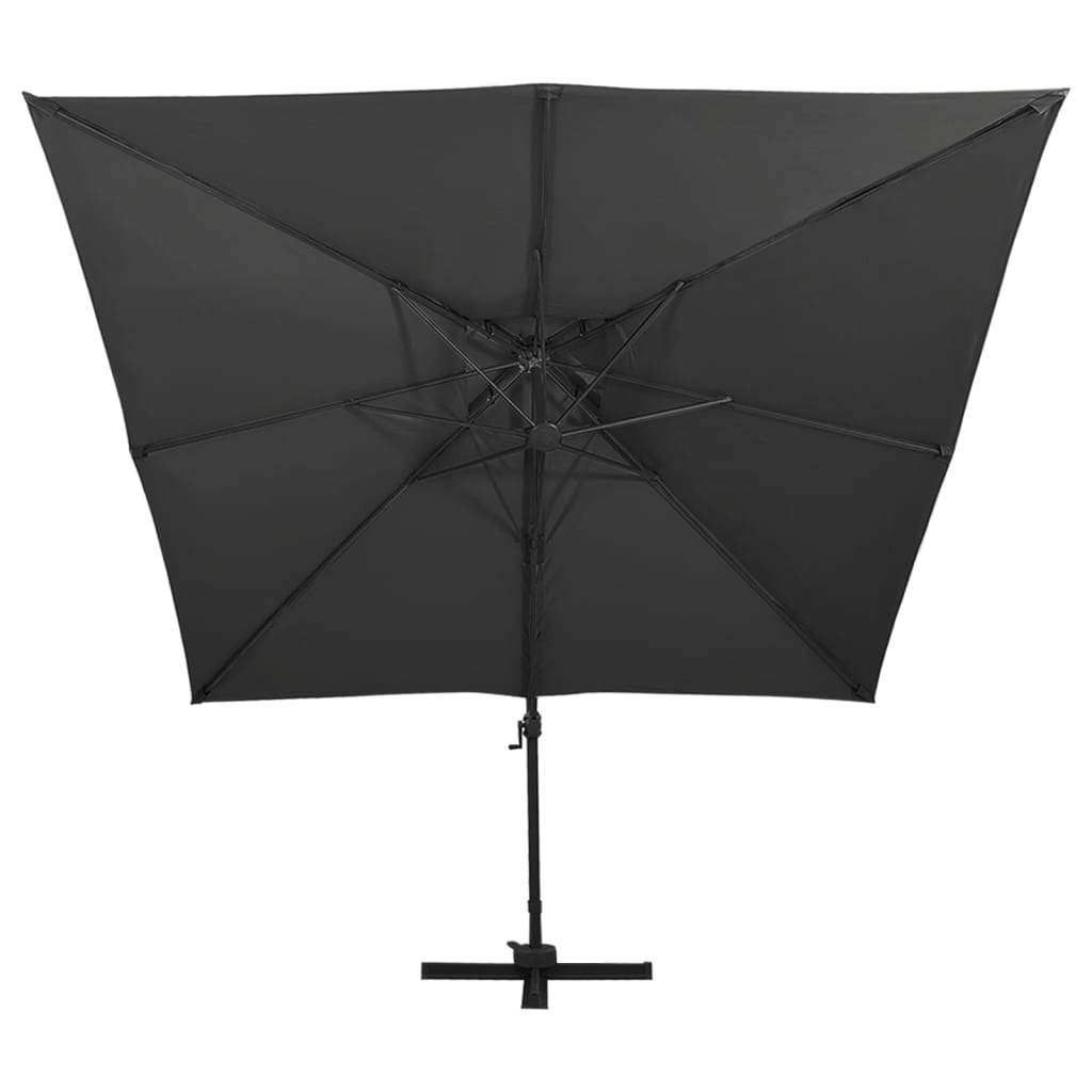 vidaXL Cantilever Garden Parasol with Double Top 300x300 cm Black