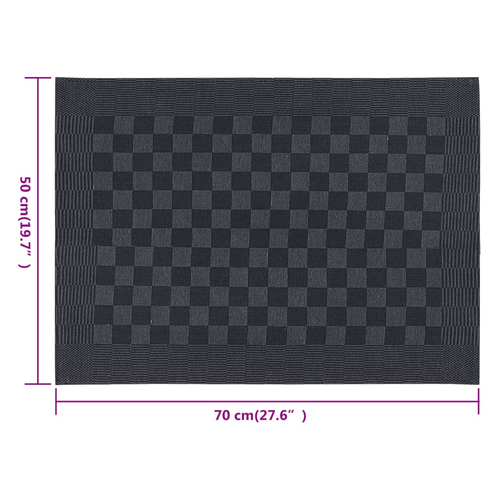 vidaXL Kitchen Towels 20 pcs Black and Grey 50x70 cm Cotton