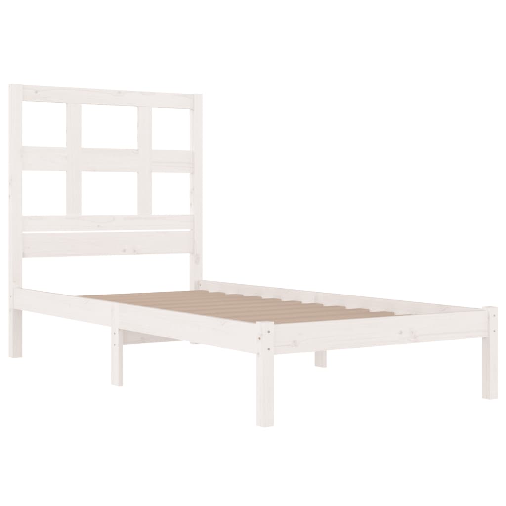 vidaXL Bed Frame without Mattress White 90x200 cm Solid Wood Pine