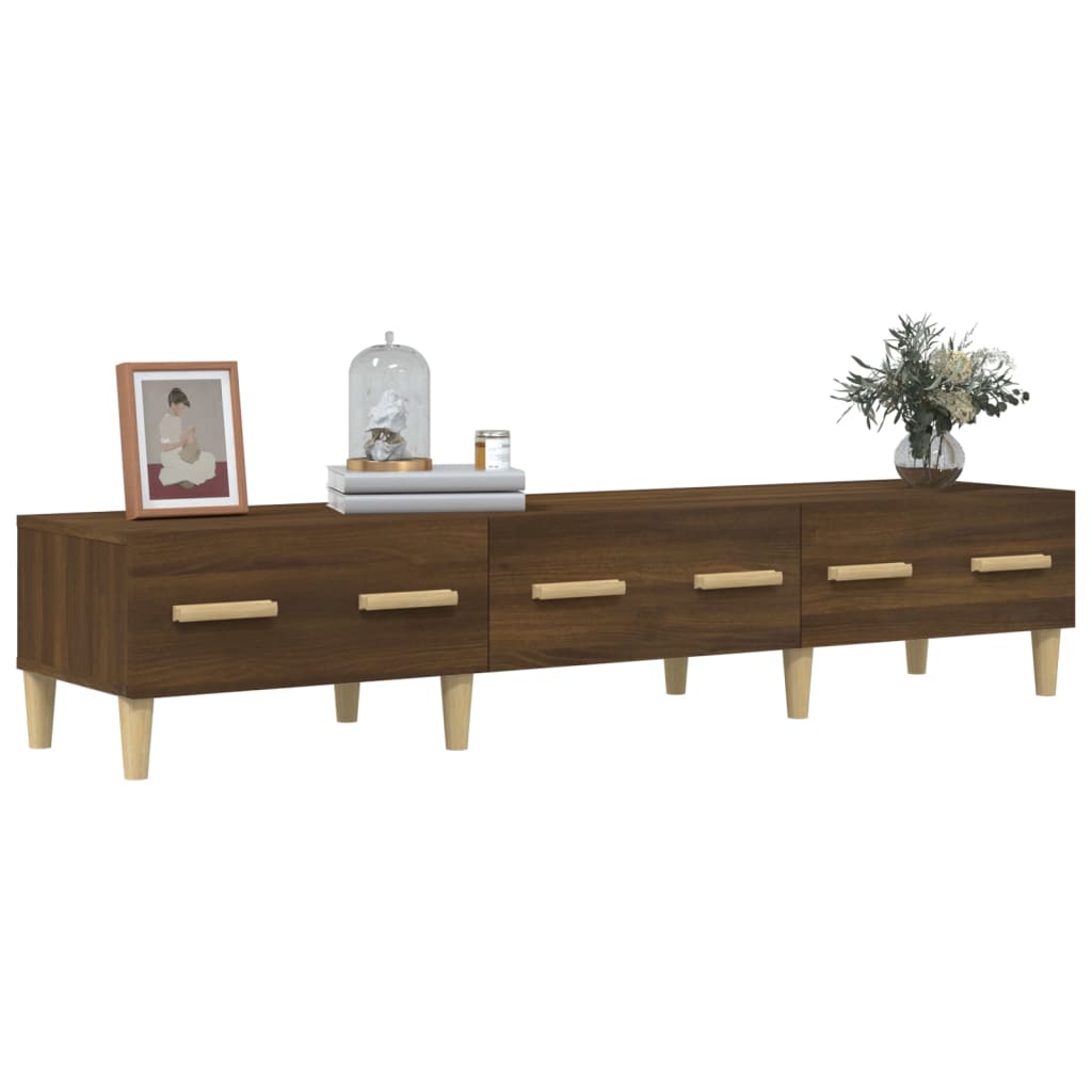 vidaXL TV Cabinet Brown Oak 150x34.5x30 cm Engineered Wood