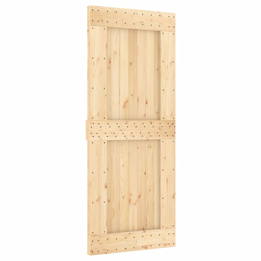 vidaXL Sliding Door with Hardware Set 85x210 cm Solid Wood Pine