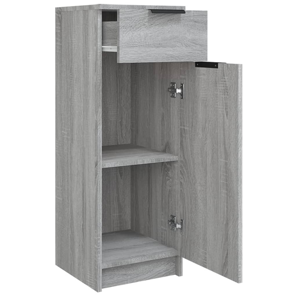 vidaXL Bathroom Cabinet Grey Sonoma 32x34x90 cm Engineered Wood