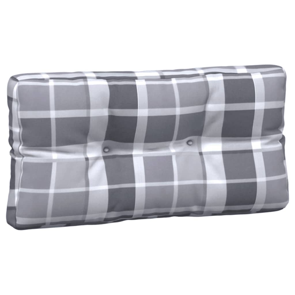 vidaXL Pallet Cushions 5 pcs Grey Check Pattern Fabric