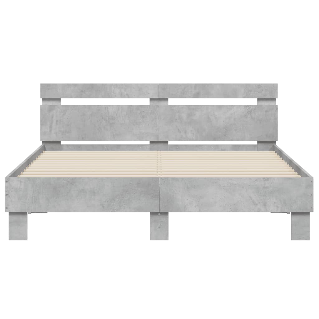 vidaXL Bed Frame without Mattress Concrete Grey 150x200 cm King Size