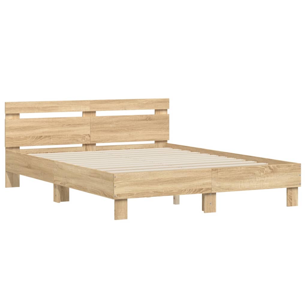 vidaXL Bed Frame without Mattress Sonoma Oak 150x200 cm King Size