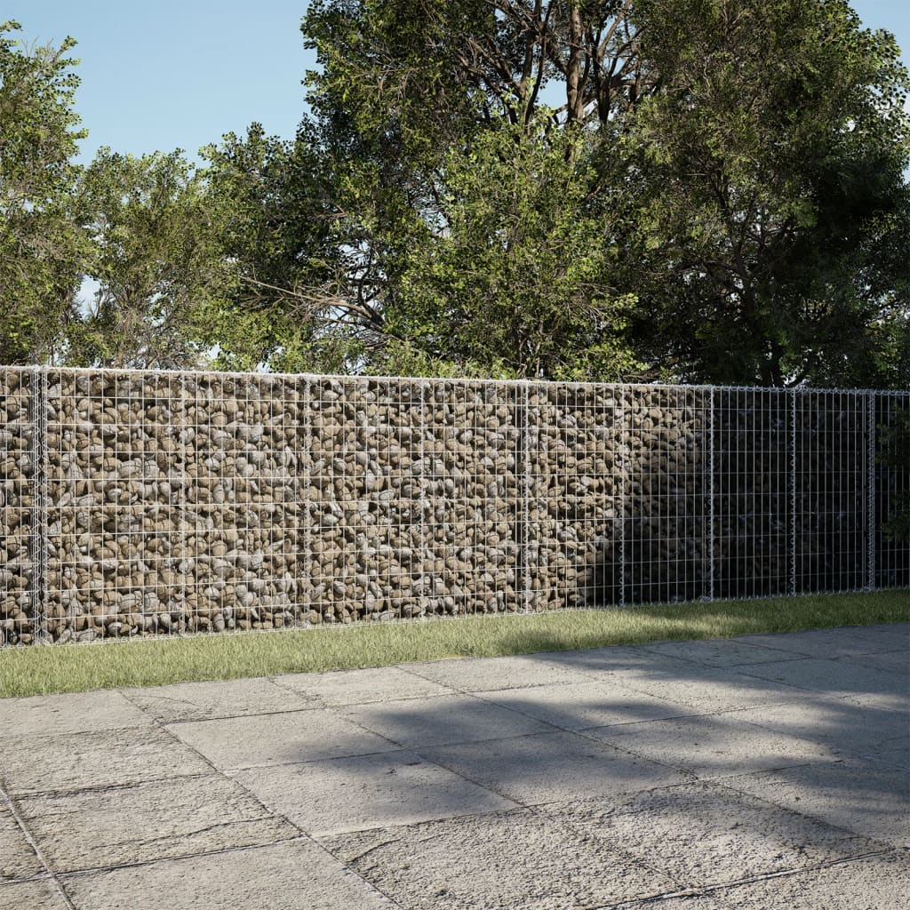 vidaXL Gabion Basket with Cover 550x100x100 cm Galvanised Iron