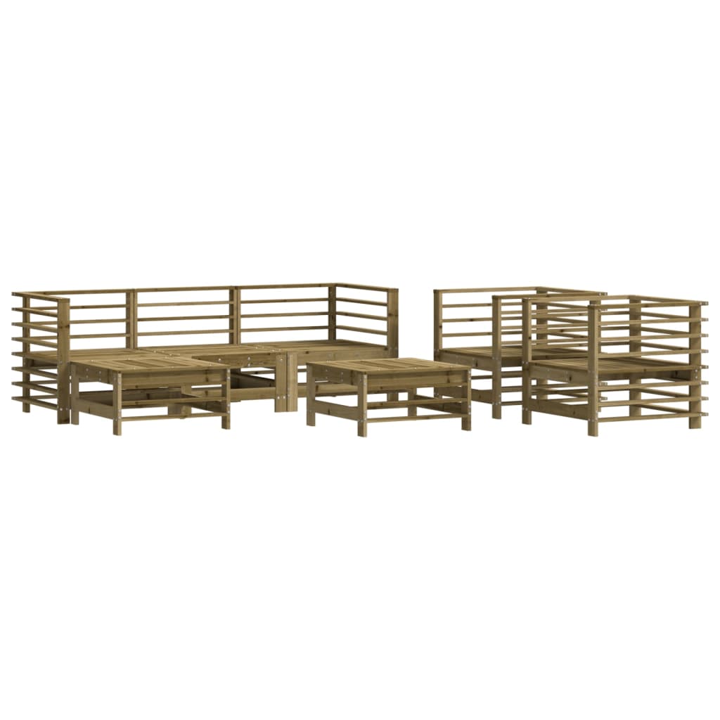 vidaXL 7 Piece Garden Lounge Set Impregnated Wood Pine