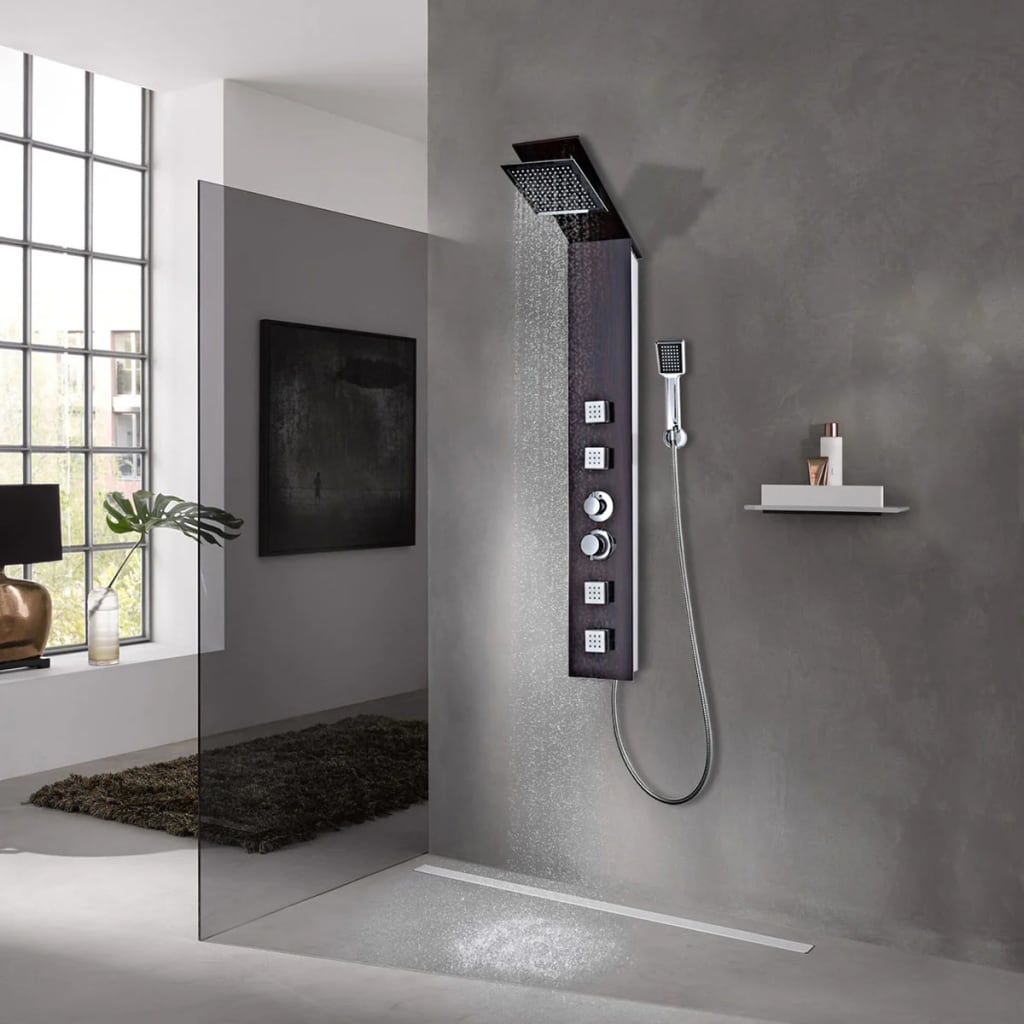 vidaXL Shower Panel System Glass Brown