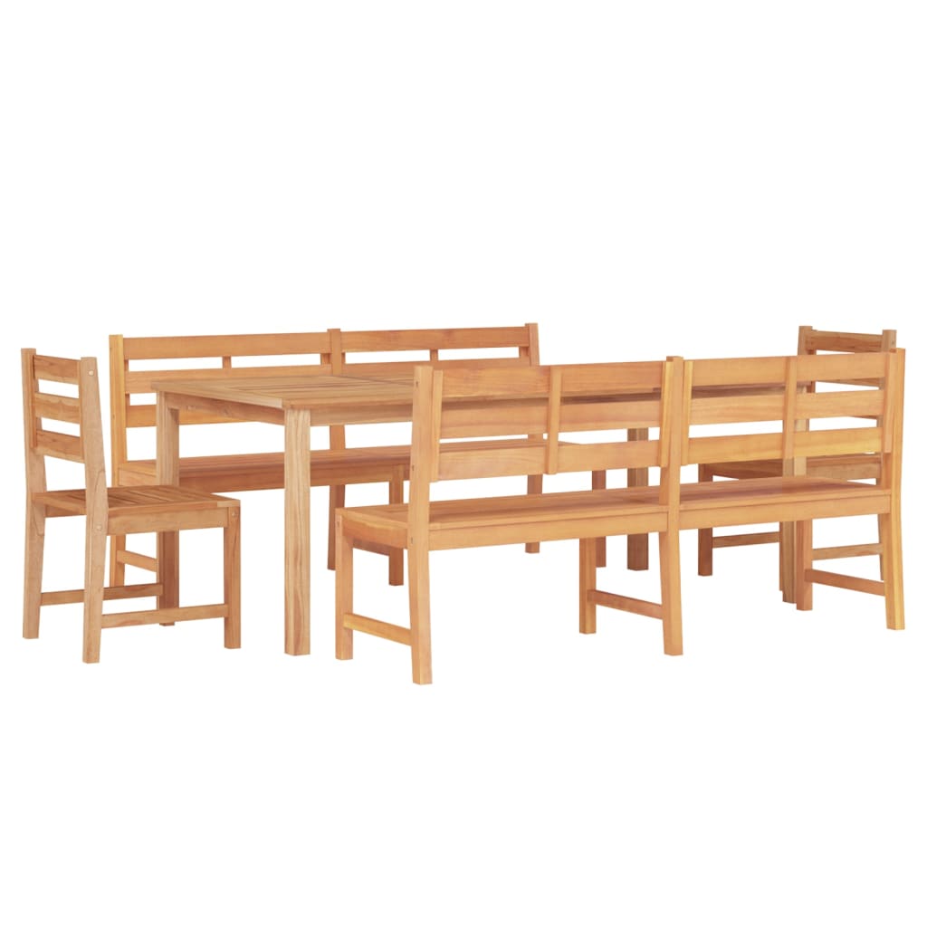 vidaXL 5 Piece Garden Dining Set Solid Wood Teak