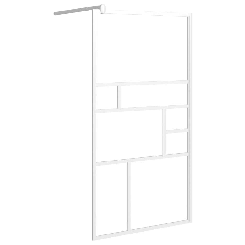 vidaXL Walk-in Shower Wall 100x195 cm ESG Glass White