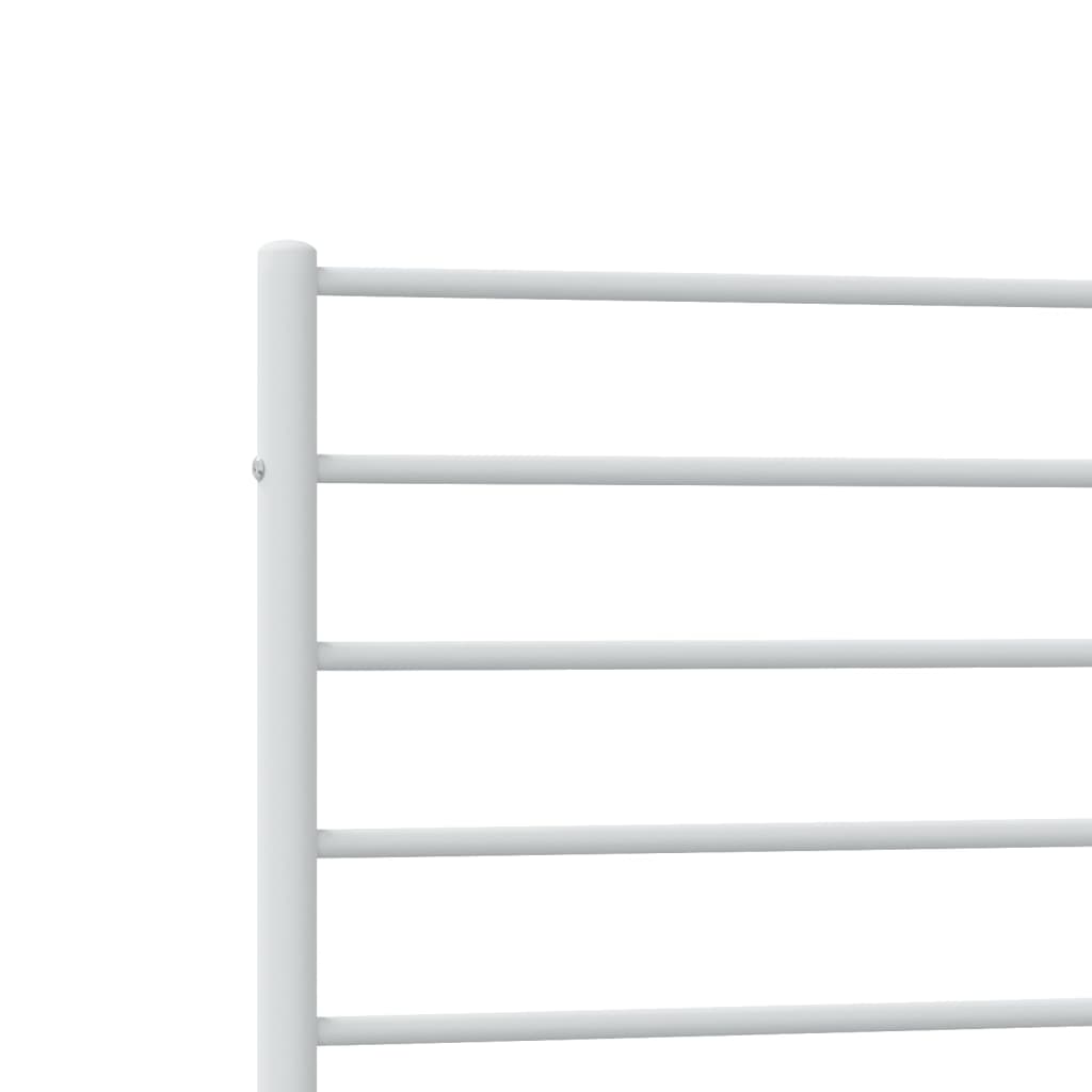 vidaXL Metal Bed Frame without Mattress with Headboard White 90x200 cm