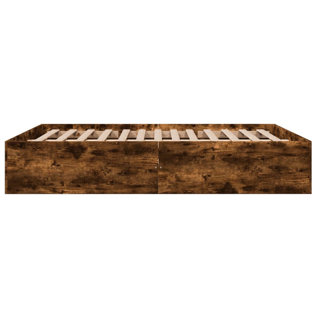 vidaXL Bed Frame without Mattress Smoked Oak 150x200 cm King Size