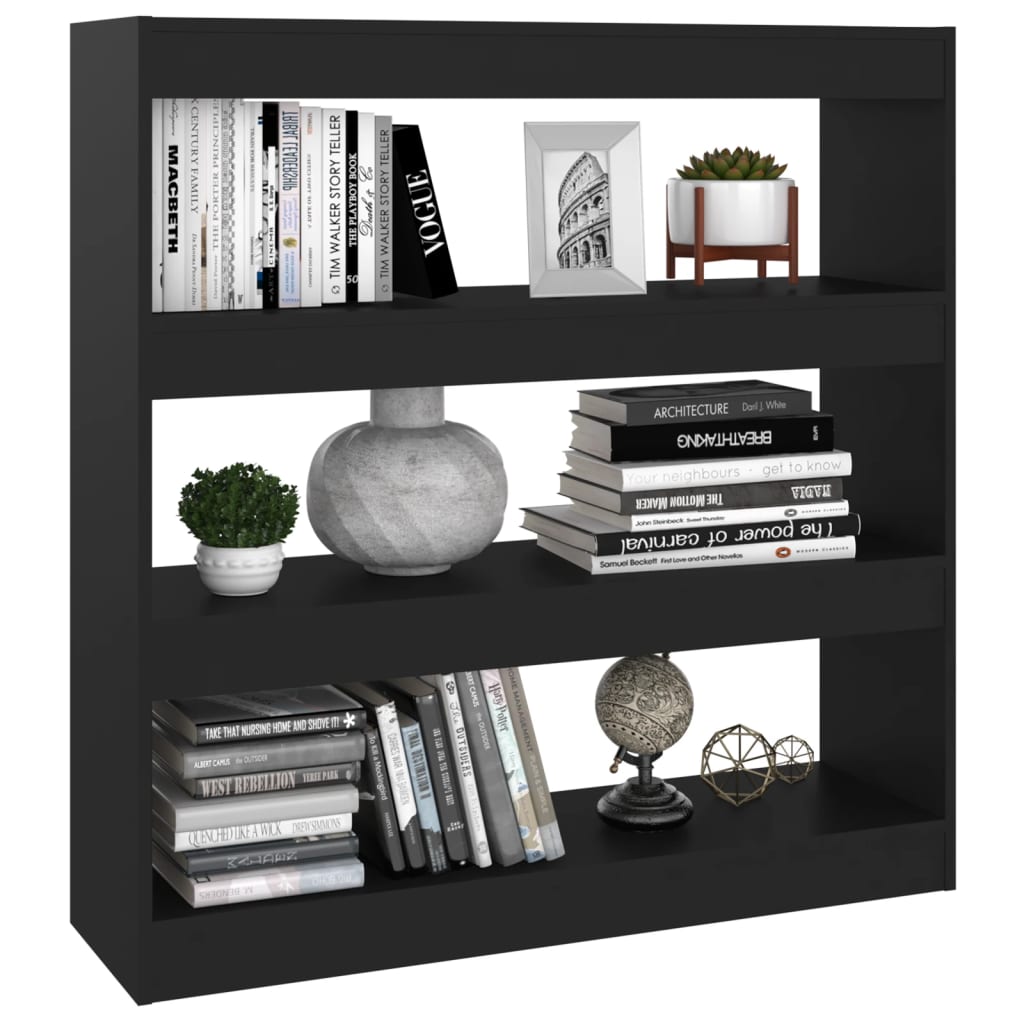 vidaXL Book Cabinet/Room Divider Black 100x30x103 cm