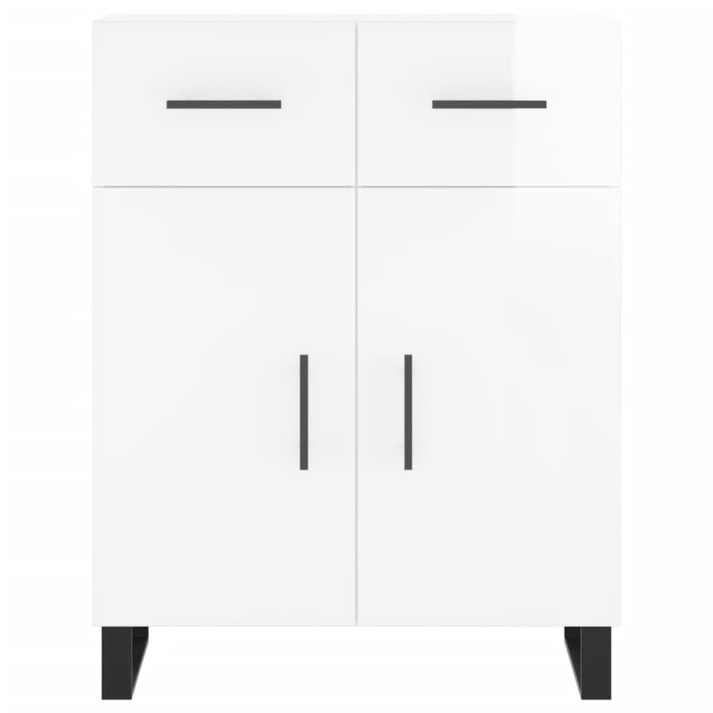 vidaXL Highboard High Gloss White 69.5x34x180 cm Engineered Wood