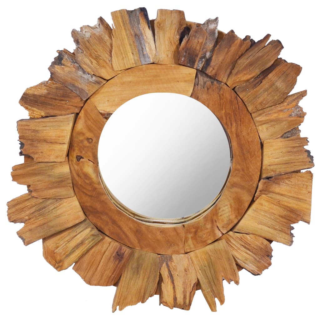 vidaXL Wall Mirror 40 cm Teak Round