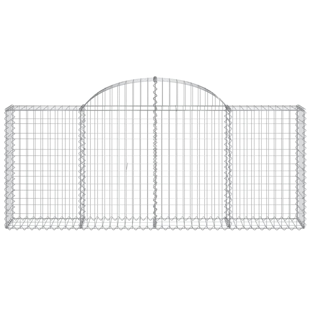 vidaXL Arched Gabion Baskets 3 pcs 200x30x80/100 cm Galvanised Iron