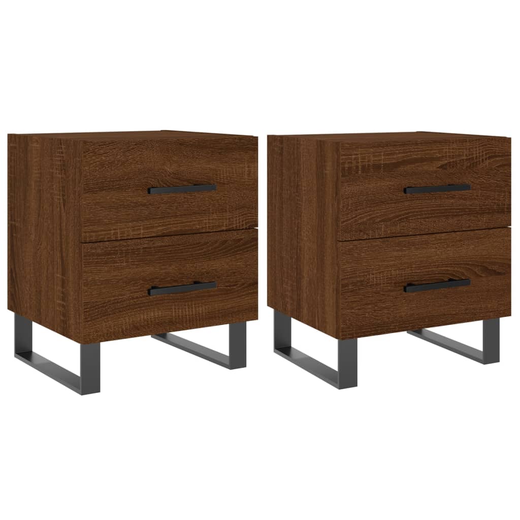 vidaXL Bedside Cabinets 2 pcs Brown Oak 40x35x47.5 cm Engineered Wood