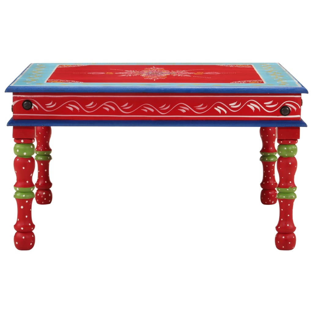 vidaXL Coffee Table Red Hand Painted Solid Wood Mango