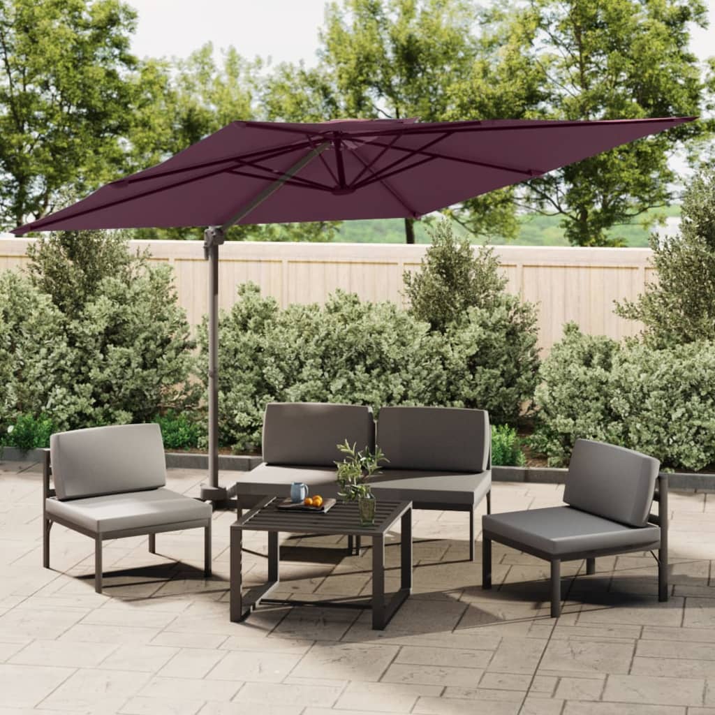 vidaXL Double Top Cantilever Garden Parasol Bordeaux Red 400x300 cm