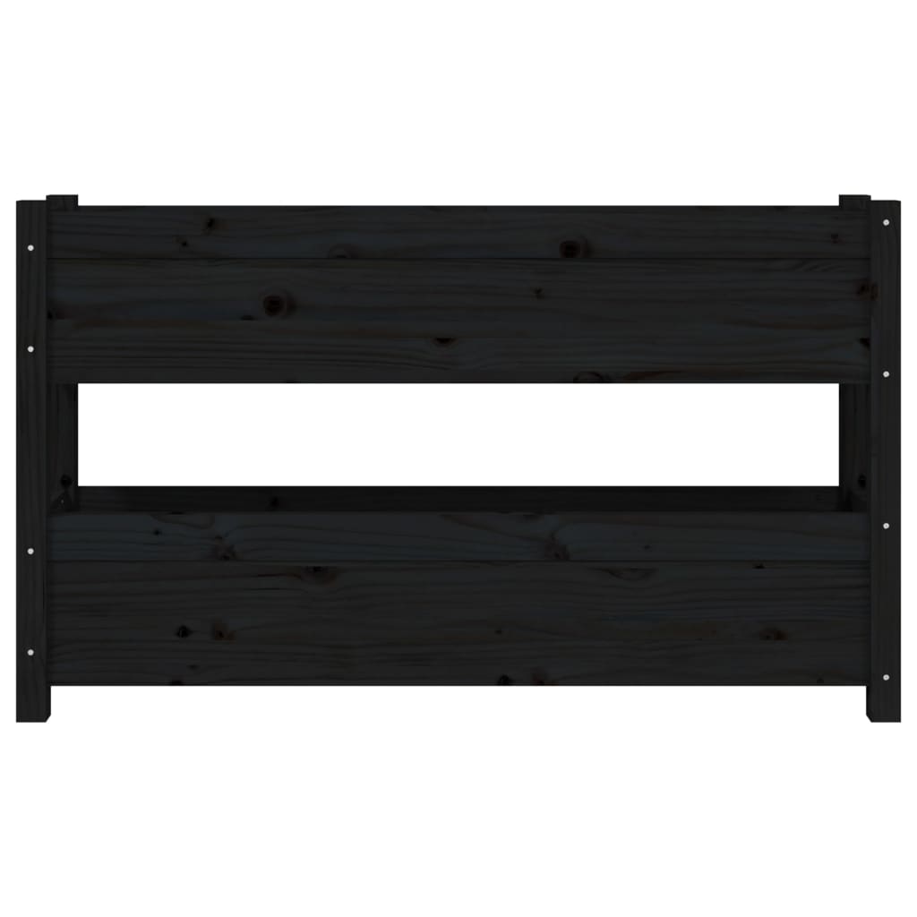 vidaXL Planter Black 112x25x66 cm Solid Wood Pine