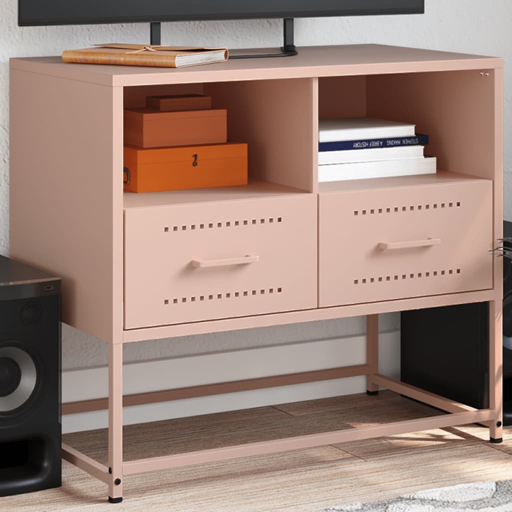 vidaXL TV Cabinet Pink 68x39x60.5 cm Steel