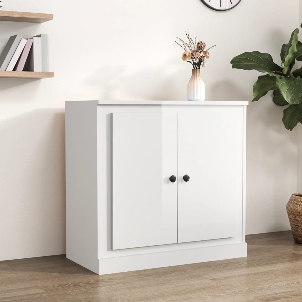 vidaXL Sideboard High Gloss White 70x35.5x67.5 cm Engineered Wood