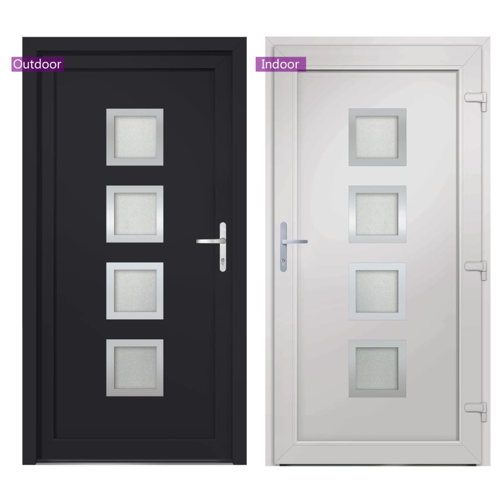 vidaXL Front Door Anthracite 108x200 cm PVC