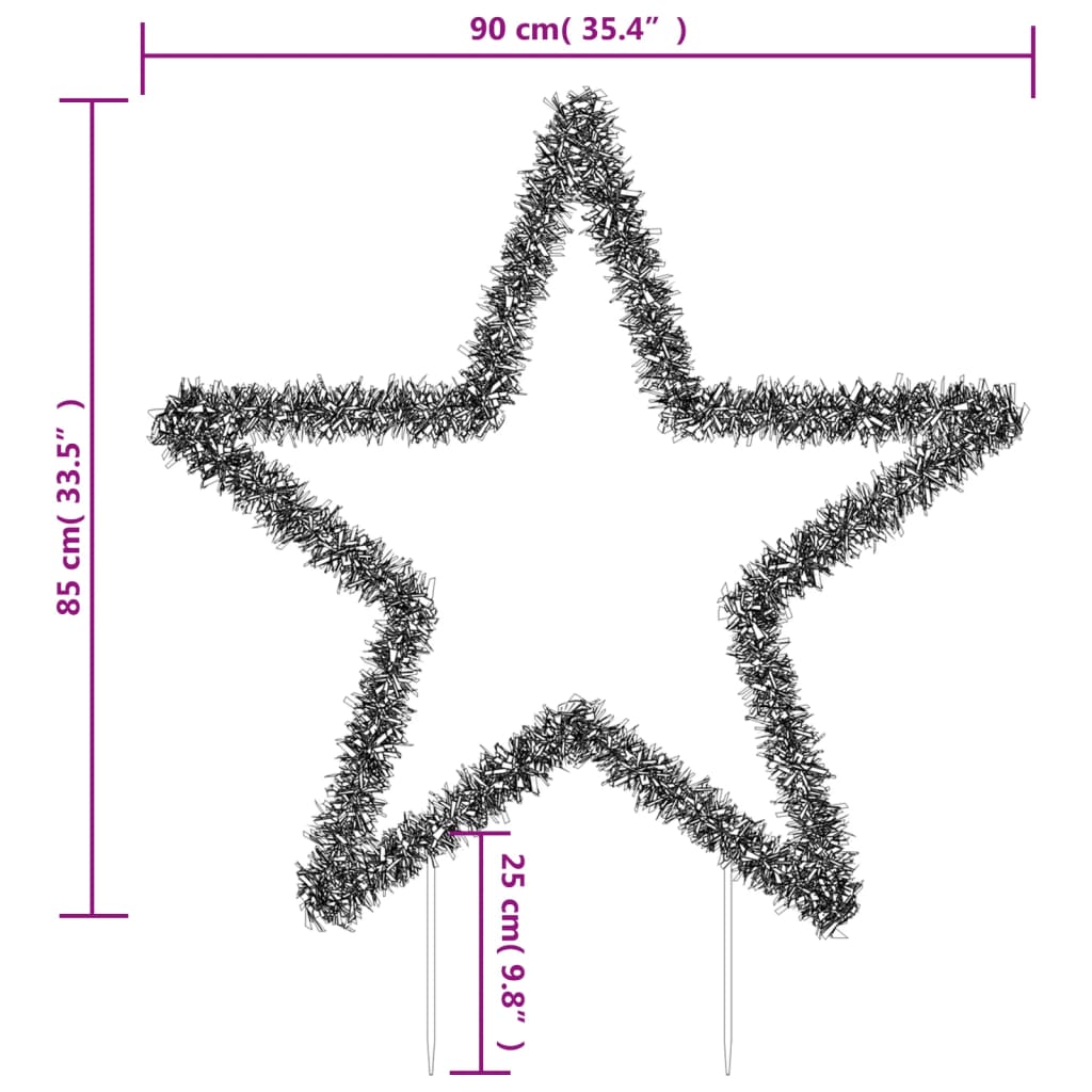 vidaXL Christmas Light Decoration with Spikes Star 115 LEDs 85 cm