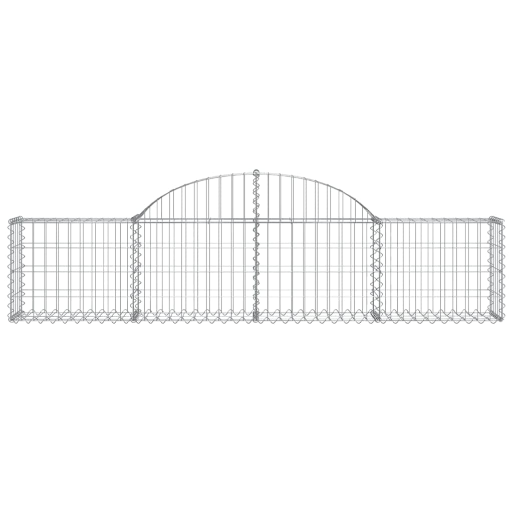 vidaXL Arched Gabion Baskets 10 pcs 200x30x40/60 cm Galvanised Iron